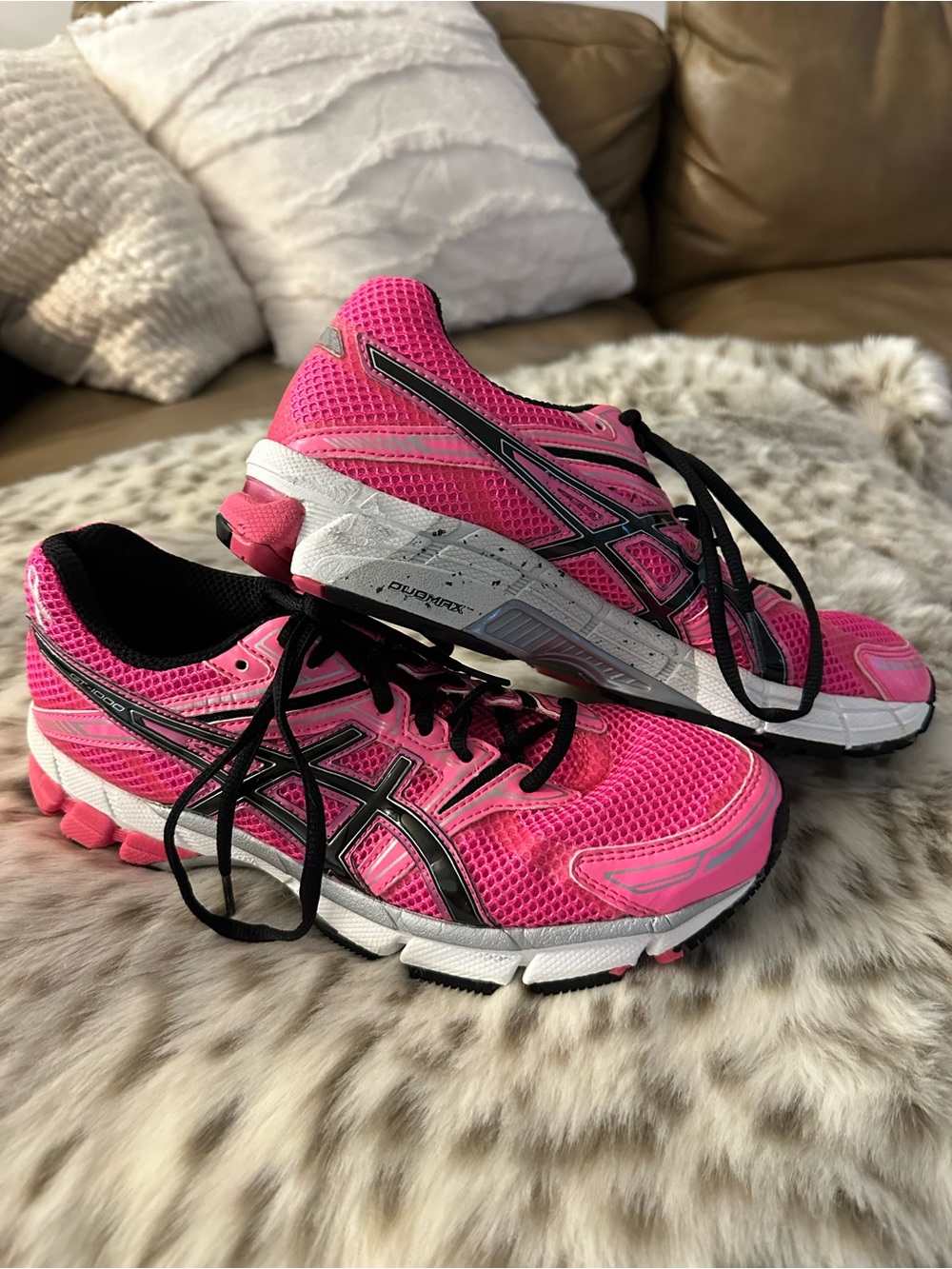 ASICS Hot Pink and Black Women's Athletic Running Shoes